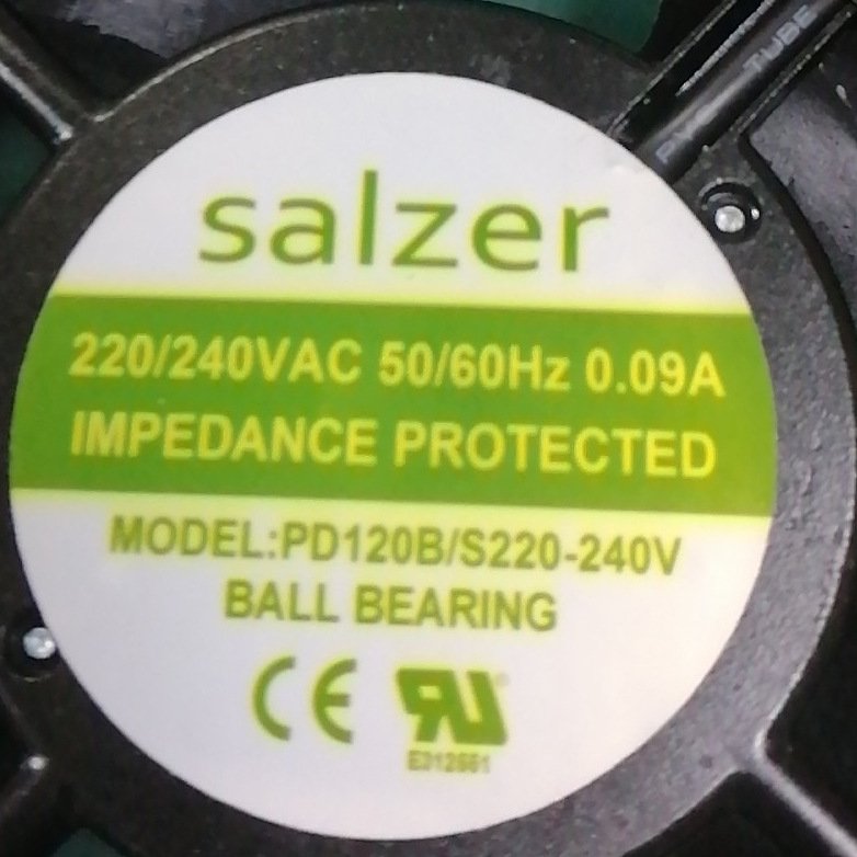 Salzer AC 220V 0.09A PD120B/S 120x120x38mm 12 Cm Axial Fan